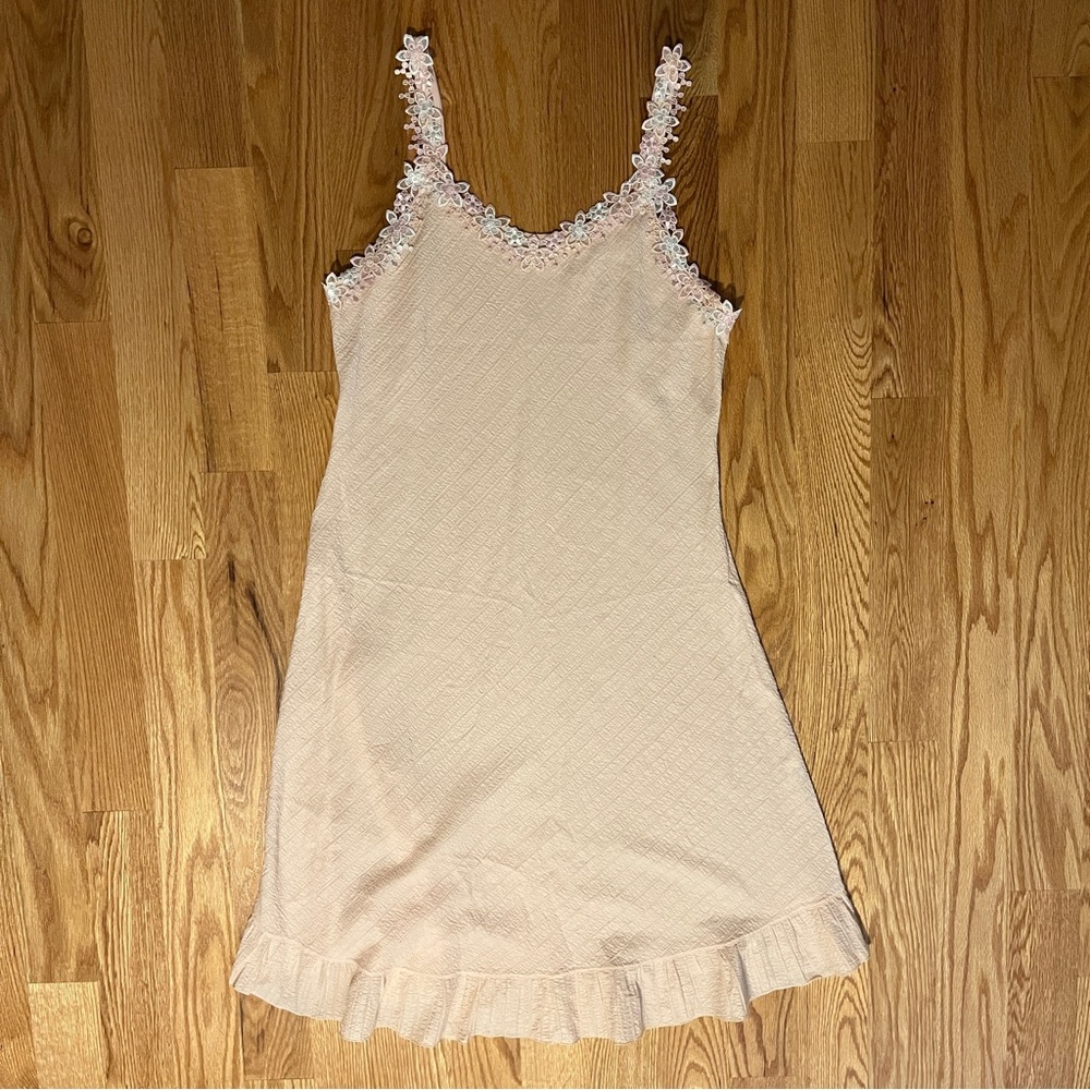 VENUS Pale Pink Floral Sleeveless Dress Balletcore Fairycore Made in Korea
